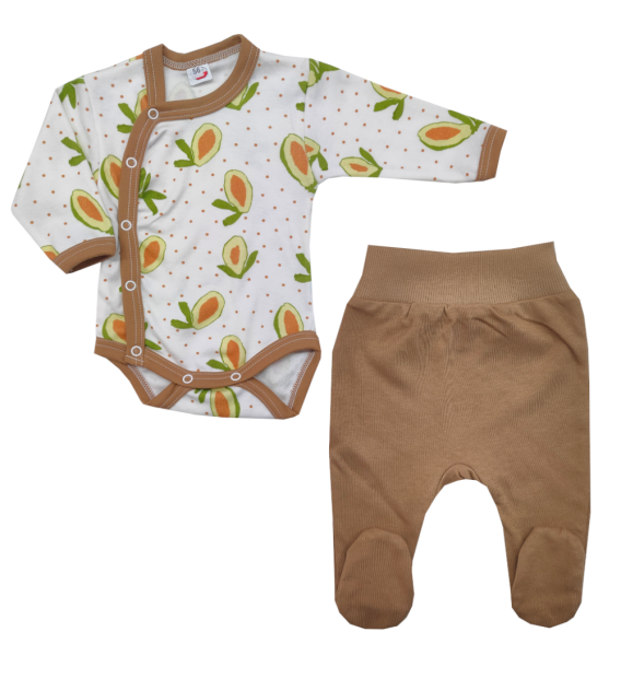 Komplet body asymetryczne + półśpioch Awokado