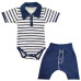 Komplet polo body + spodenki Paski