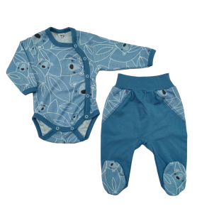 Komplet body asymetryczne + półśpioch Misie Niebo