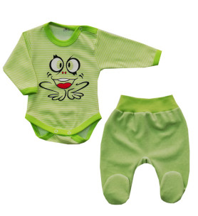 Komplet body + półśpioch Żaba Welur