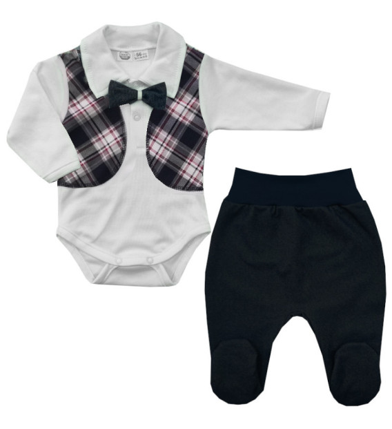 Komplet body + półśpiochy Elegant Mucha z granatem