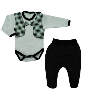 Komplet body + półśpiochy Elegant Mucha z czarnym