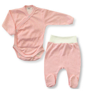 Komplet body kopertowe + półśpioch Groszki