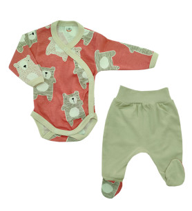 Komplet body kopertowe + półśpioch Misie Beż