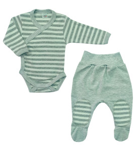 Komplet body kopertowe + półśpioch Grube Paski Szare NOWE