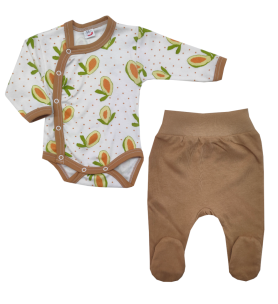 Komplet body asymetryczne + półśpioch Awokado