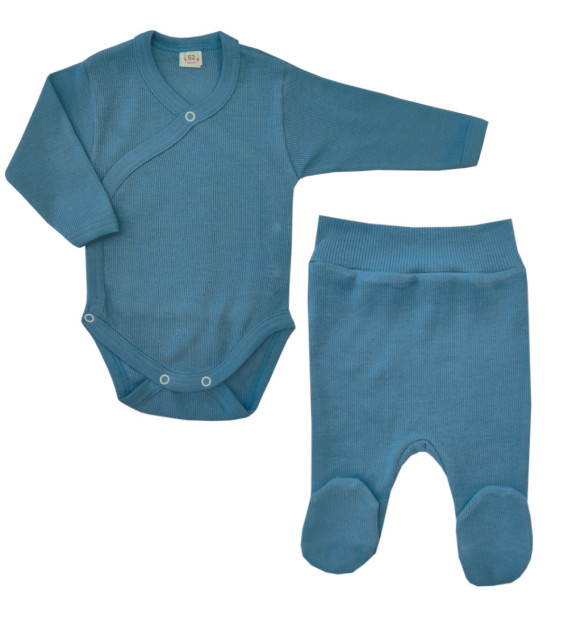 Komplet body kopertowe + półśpioch Prążek Niebo