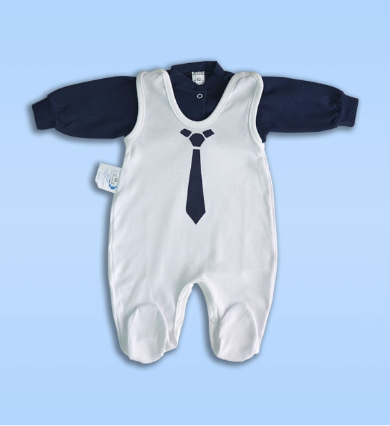 Komplet śpioch + kaftan bawełniany z krawatem
