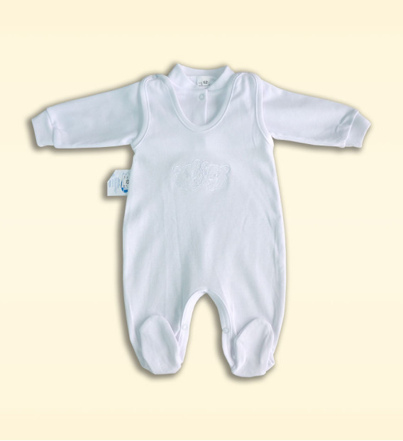 Komplet śpioch + kaftan bawełniany biały