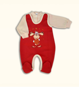 Komplet śpioch + kaftan bawełniany Serce