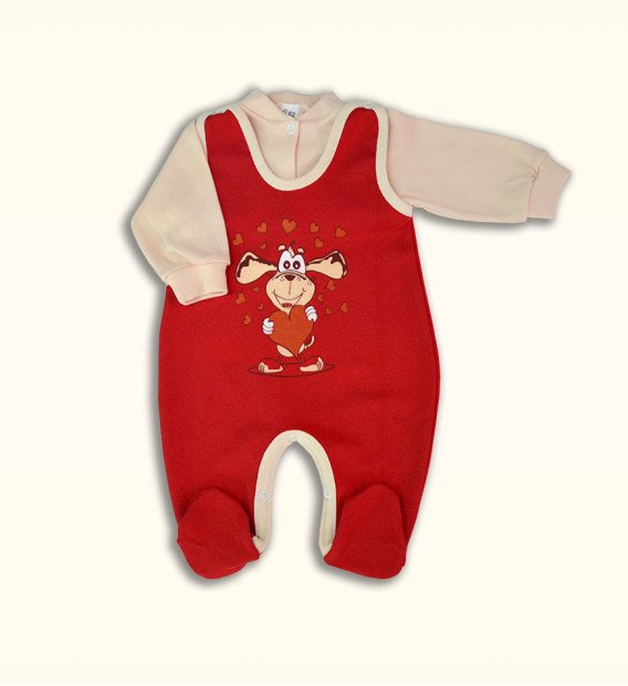 Komplet śpioch + kaftan bawełniany Serce
