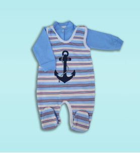 Komplet śpioch + kaftan bawełniany Kotwica