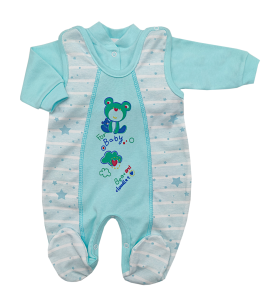  Komplet śpioch + kaftan bawełniany Turkus Smile 