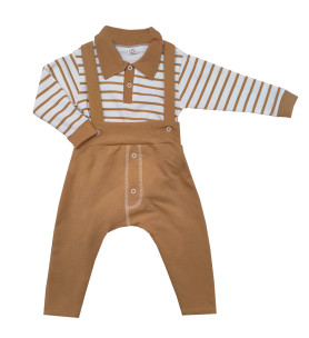 Komplet body + spodenki Szelki Beż