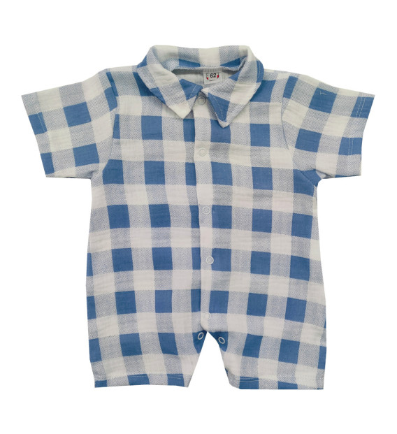 Pajac letni muślinowy Kratka