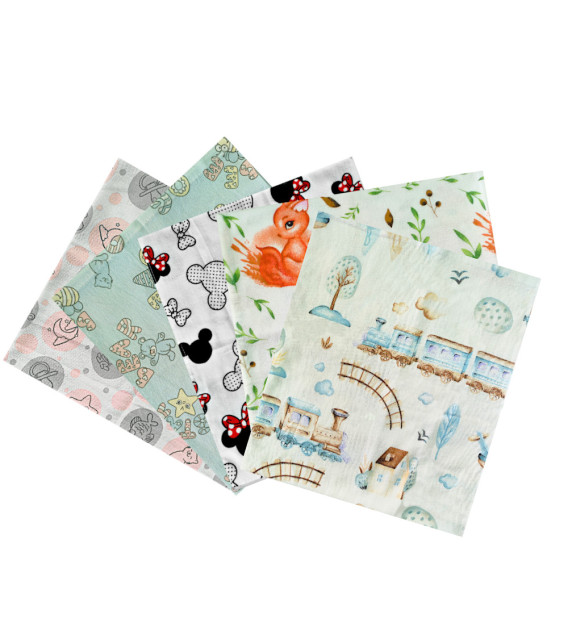 Pielucha flanelowa kolorowa - drukowana