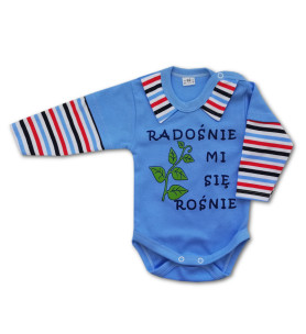 Rampers z kołnierzykiem długi rękaw Radośnie