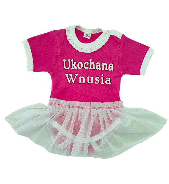 Rampers z falbanką krótki rękaw Ukochana Wnusia