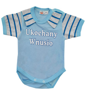 Rampers z kołnierzykiem krótki rękaw Ukochany Wnusio