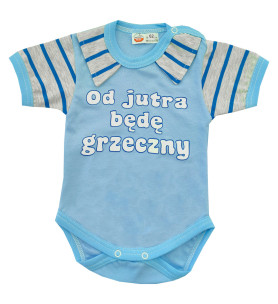 Rampers z kołnierzykiem krótki rękaw Grzeczny 