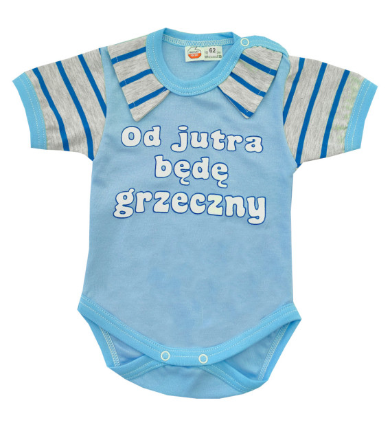 Rampers z kołnierzykiem krótki rękaw Grzeczny 