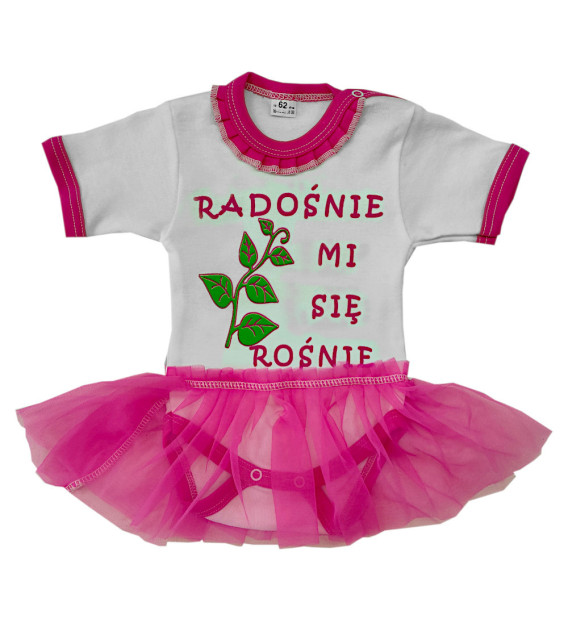 Rampers z falbanką krótki rękaw Radośnie